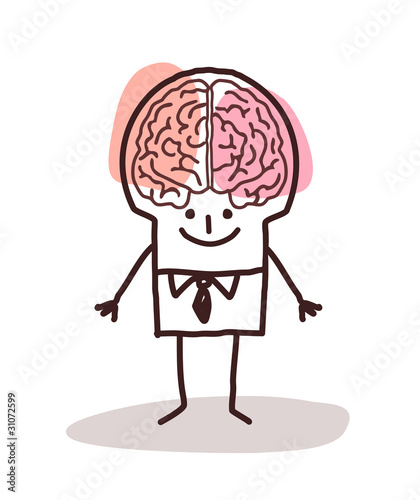 businessman with big brain