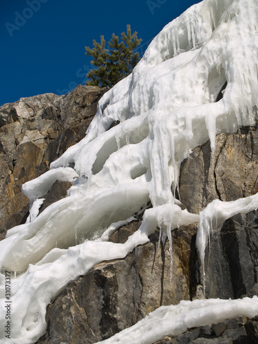 ice fall, early spring, northern Sweden photo