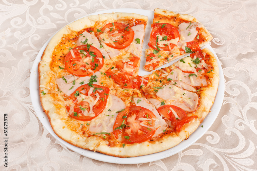 tasty pizza on the plate tasty pizza on the plate