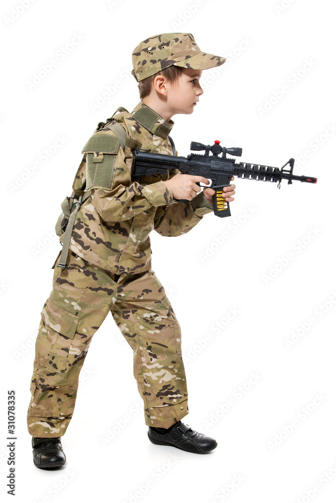 Young soldier with rifle Young soldier with rifle