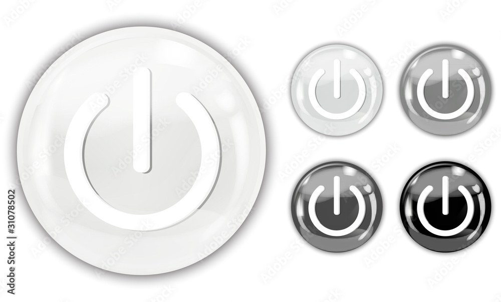 white and black button isolated on white background white and black button isolated on white background