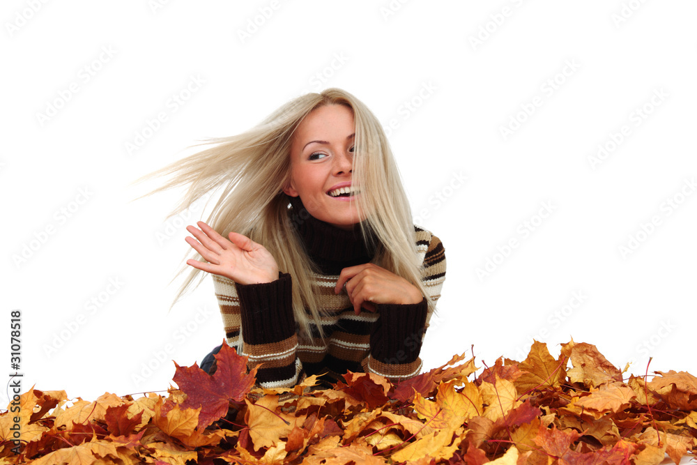 autumn woman in studio autumn woman in studio