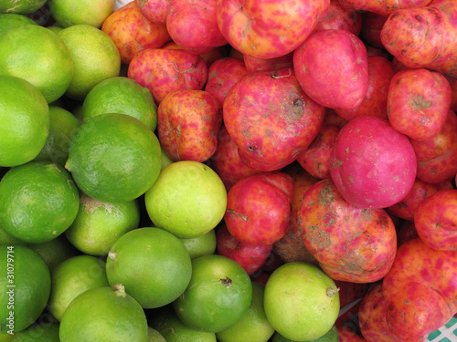 Fresh Red Potatoes and lemons photo