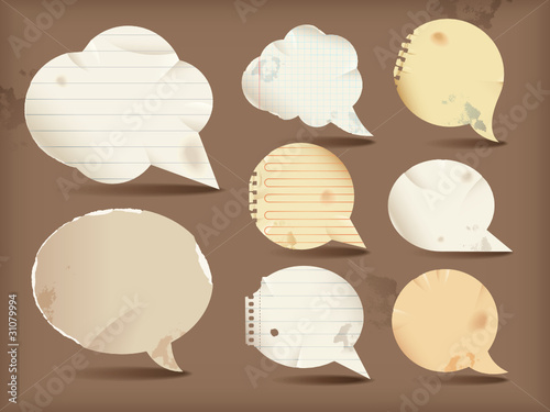 Paper speech bubbles- round