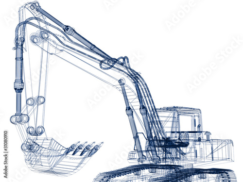 3d model excavator