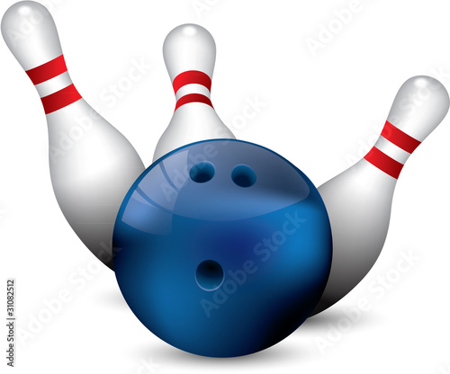 Bowling ball crashing into the pins