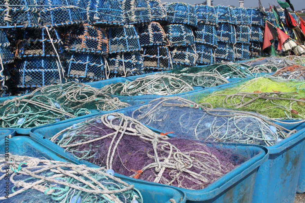 casier,casiers,pêche,bateau,corde,cordage,bretagne,homard,crabe foto de  Stock | Adobe Stock