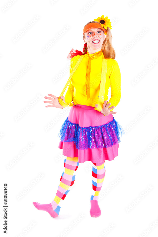 A girl dressed as Pippi Longstocking A girl dressed as Pippi Longstocking