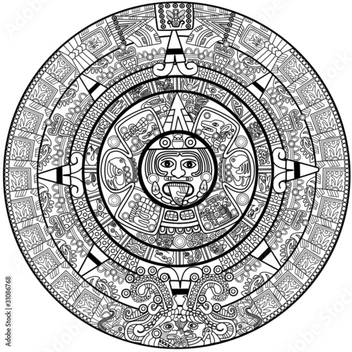 Vector Maya calendar photo