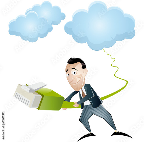 cloud computing cartoon kabel wolke