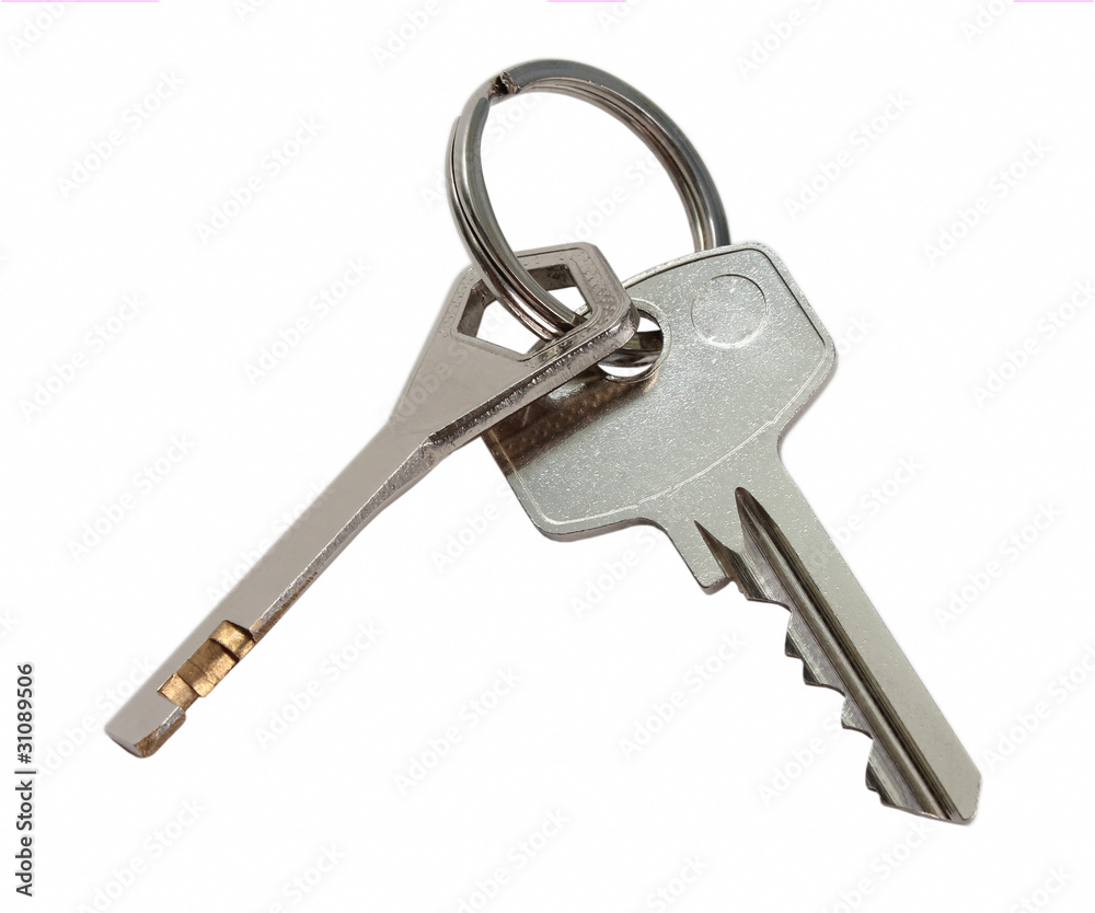 house keys on a white background house keys on a white background