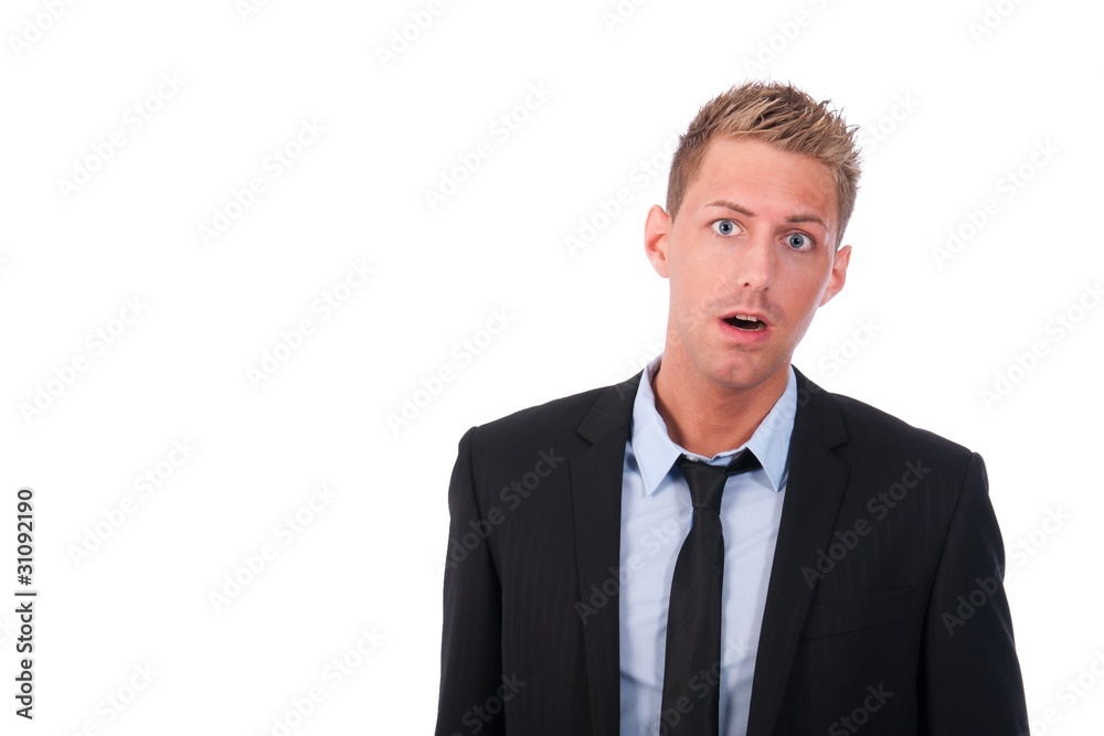 Businessman looking totally shocked Businessman looking totally shocked