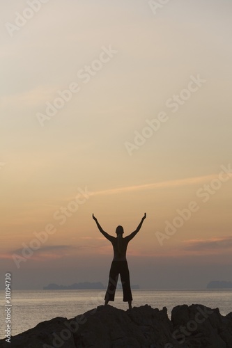 Person With Arms Raised