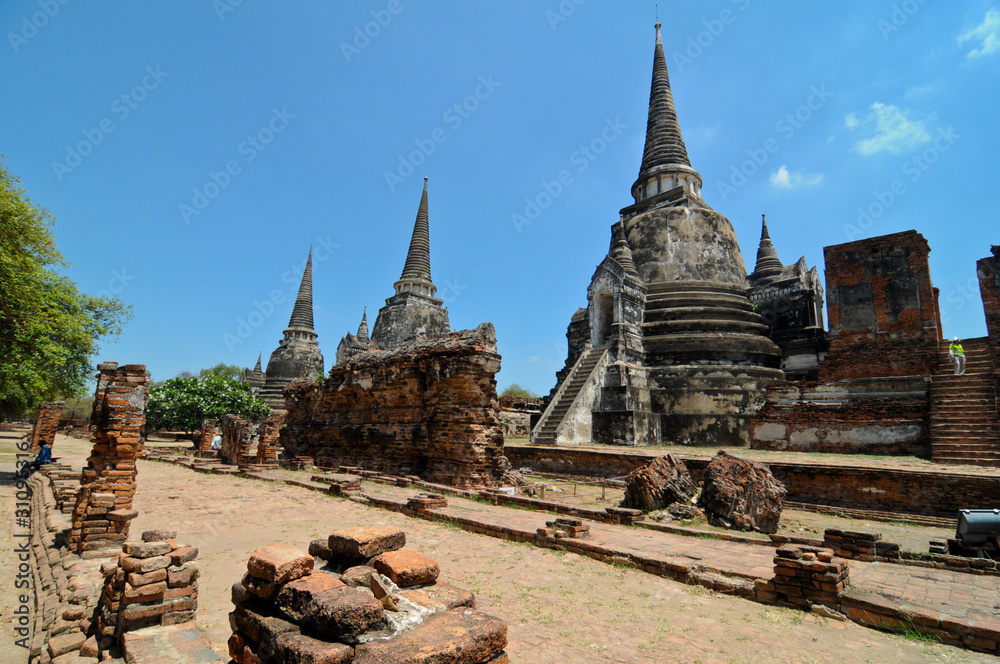 Fototapeta premium Ayutthaya, Thailand: Wat Prah Si Sanphet
