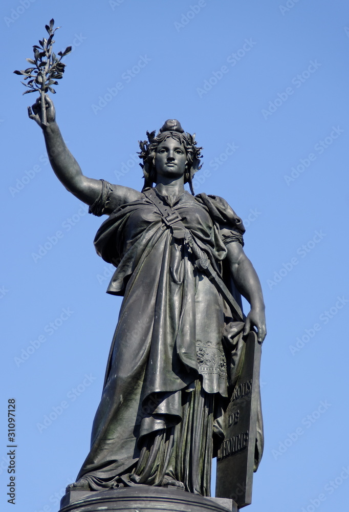 Statue de Marianne, Place de la République, Paris, France.