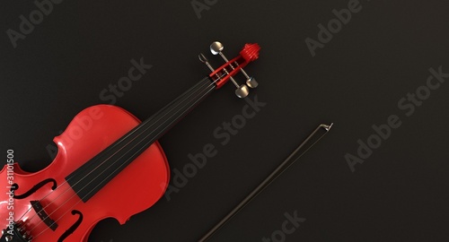 Red Violin on dark background