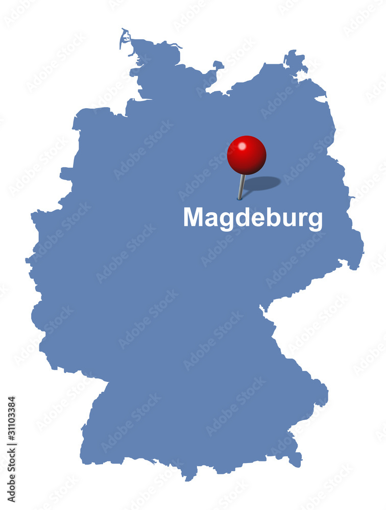 Magdeburg auf der Deutschlandkarte Stock Vector | Adobe Stock