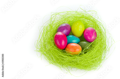 easter eggs in nest