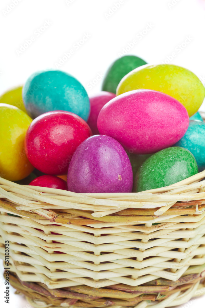 easter eggs in basket easter eggs in basket