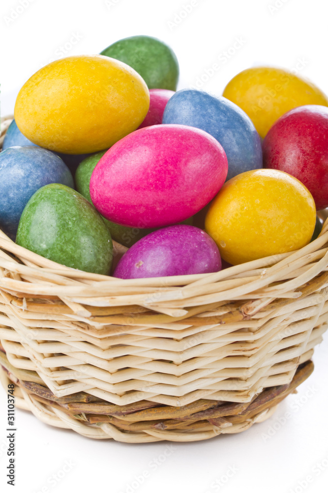 easter eggs in basket easter eggs in basket