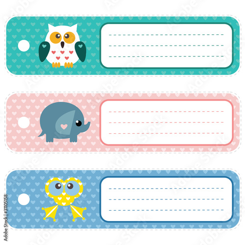 Gift tags with cute funny animals