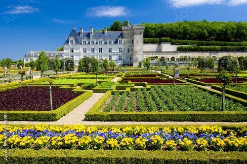 Villandry Castle with garden, Indre-et-Loire, Centre, France