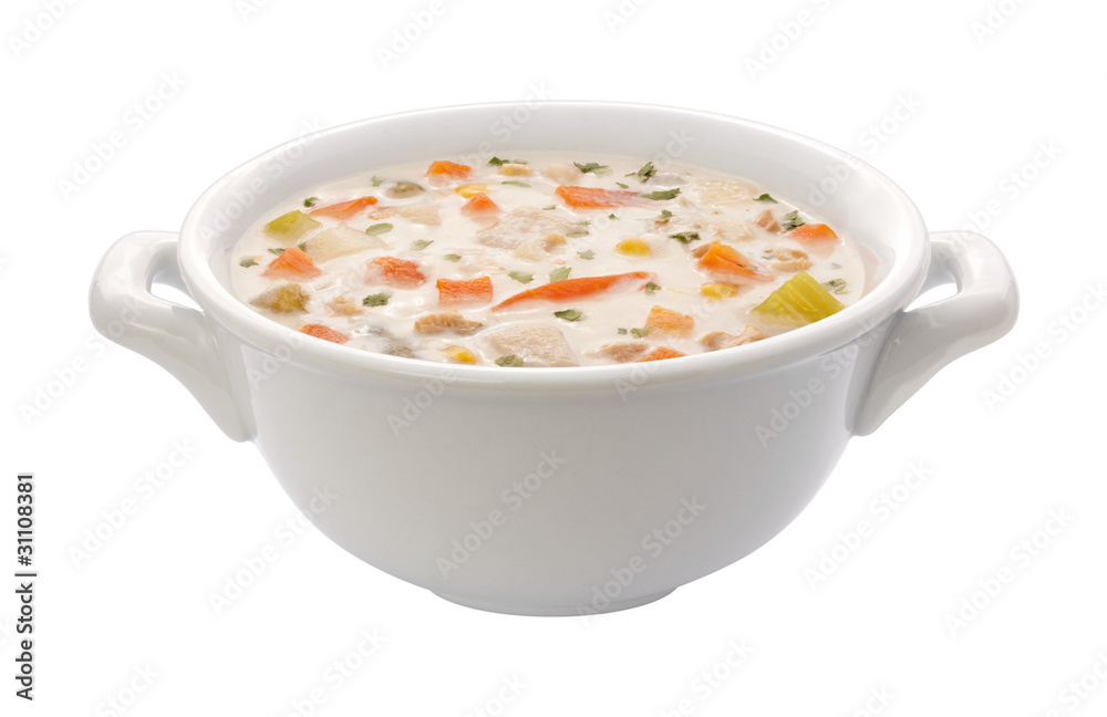 Clam Chowder Bowl (clipping path)