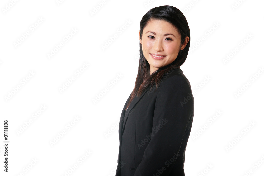 横向きのほほえむスーツの女性 Stock 写真 Adobe Stock