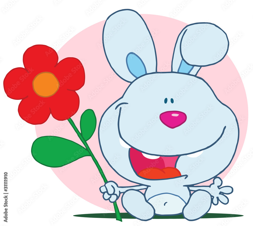 Bunny holds flower Bunny holds flower