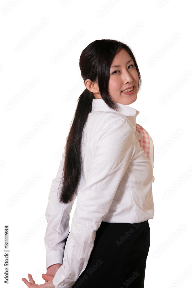 後ろで手を組む女性 Stock Photo Adobe Stock