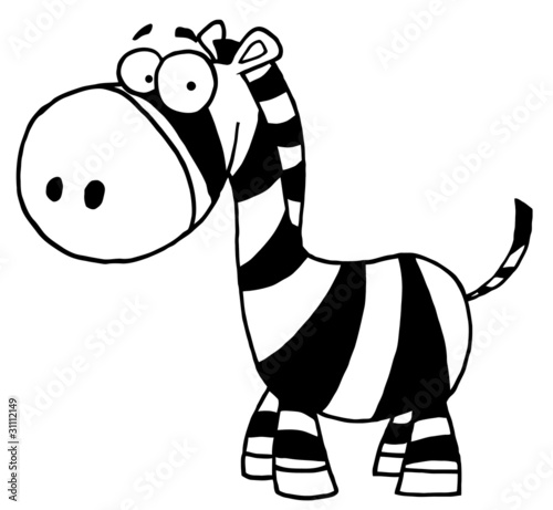 Black And White Zebra Cartoon