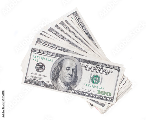 Photos Dollar banknotes isolated on white background