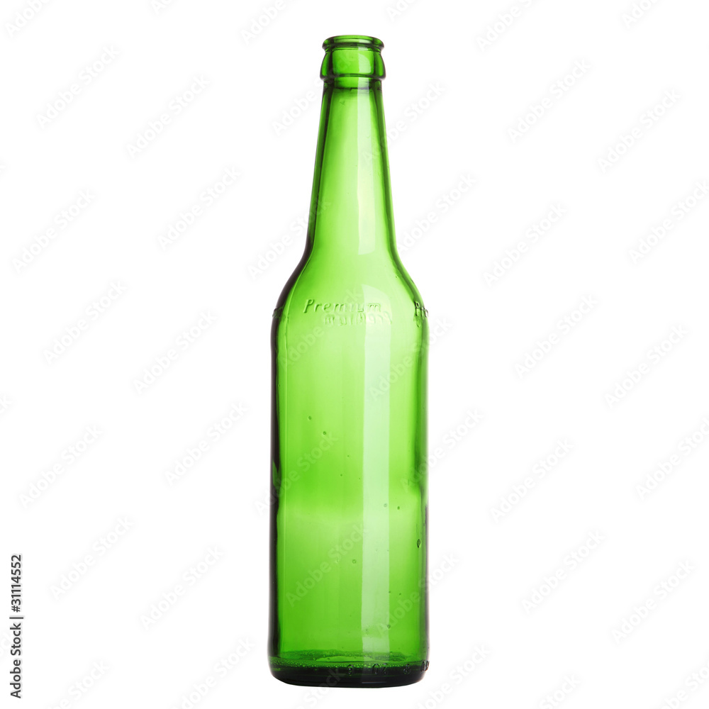 Green bottle isolated on the white background Green bottle isolated on the white background