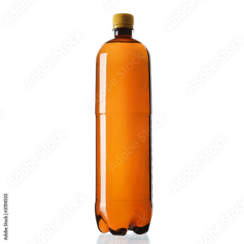 Fotografija Brown plastic bottle isolated on white background