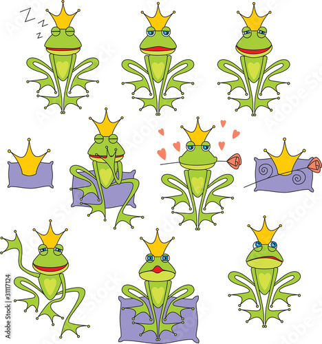 set prince frog emotion expressions