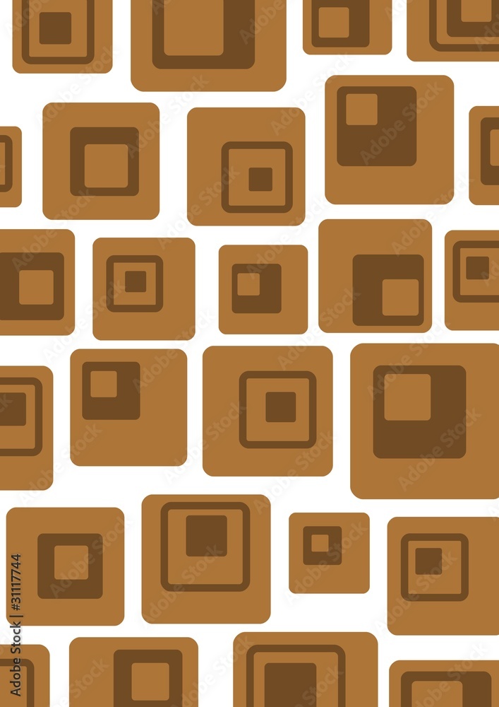 Retro brown squares on white