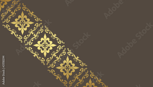 brauner hintergrund mit goldornament diagonal