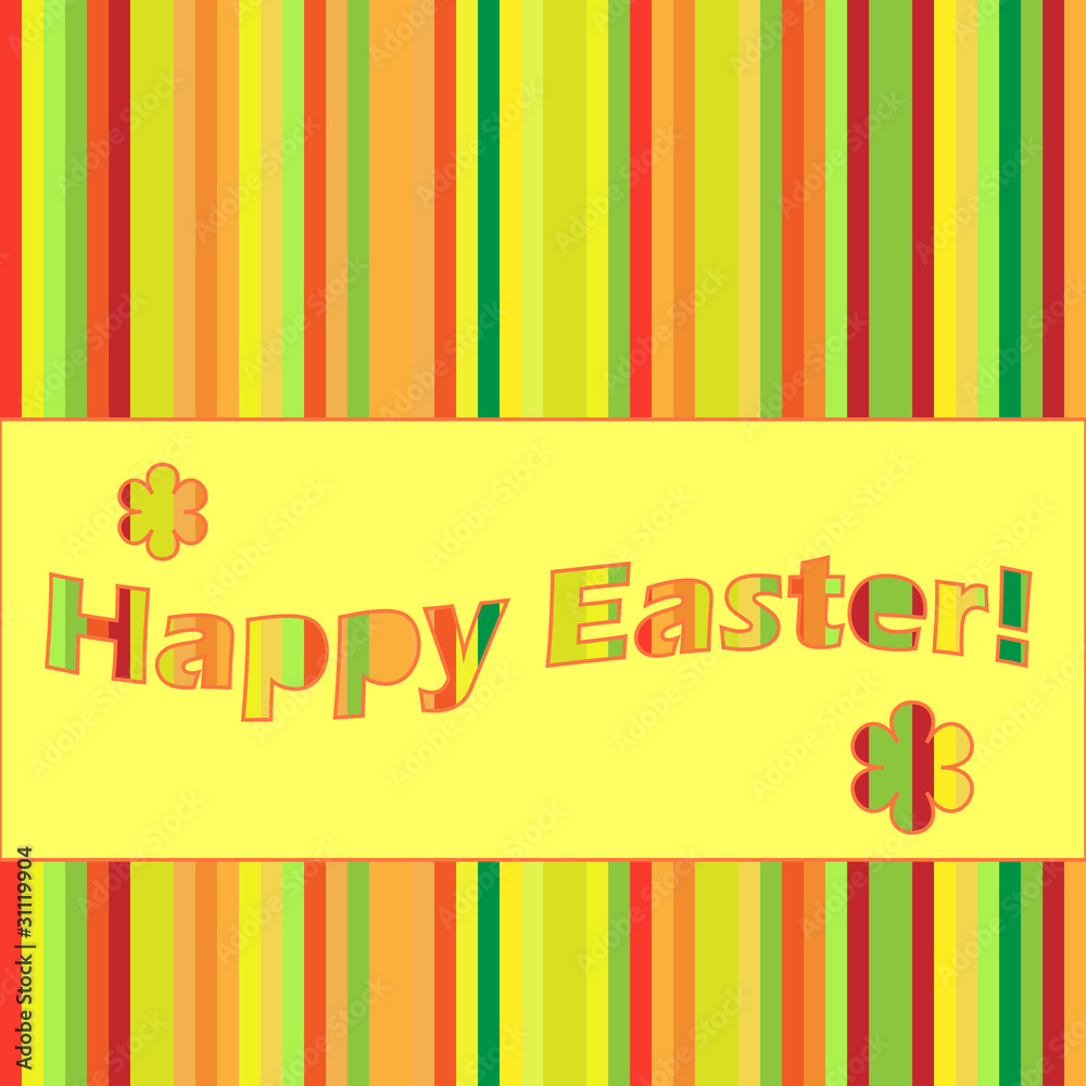 striped easter card