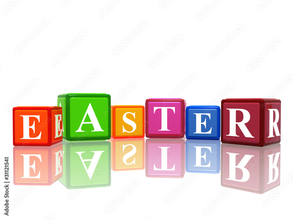 3d color cubes with text easter 3d color cubes with text easter
