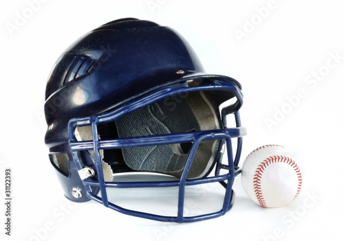 Helmet and Baseball