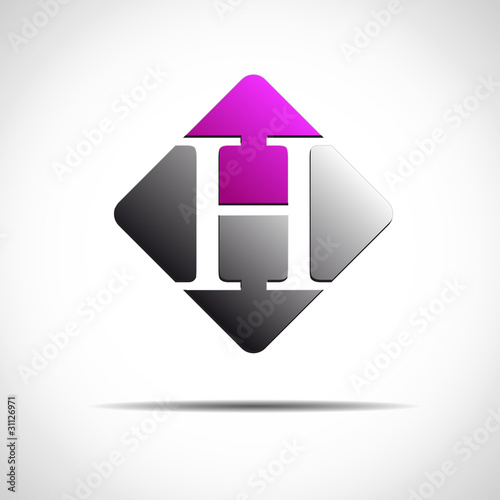 Logo initial letter H on white background # Vector