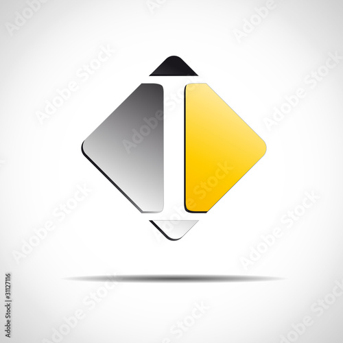 Logo initial letter I on white background # Vector