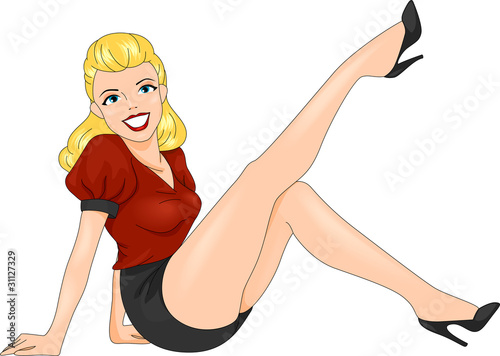 Pin Up Girl Sitting
