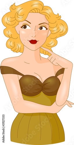 Pin Up Girl Thinking