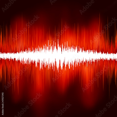 Sound waves on black background. EPS 8