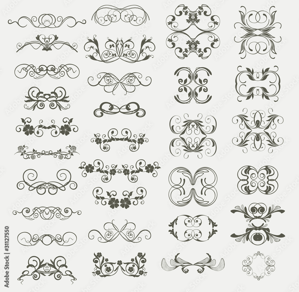 Set of vintage design elements