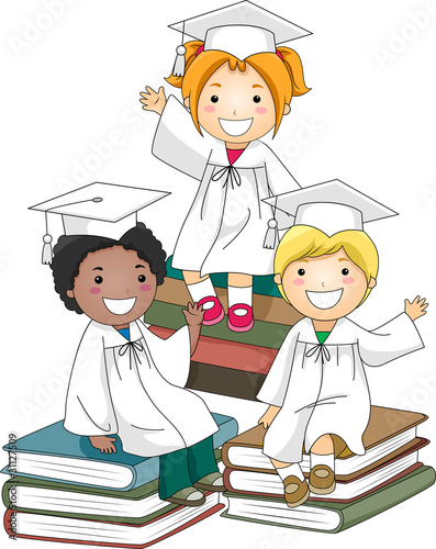 Kids Sitting on Books