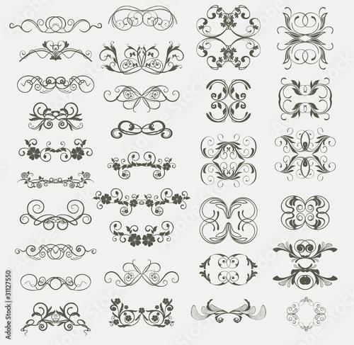 Set of vintage design elements