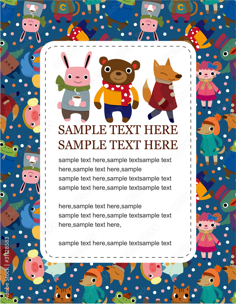 Fototapeta premium cartoon animal card