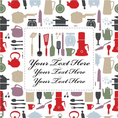cartoon kitchen card